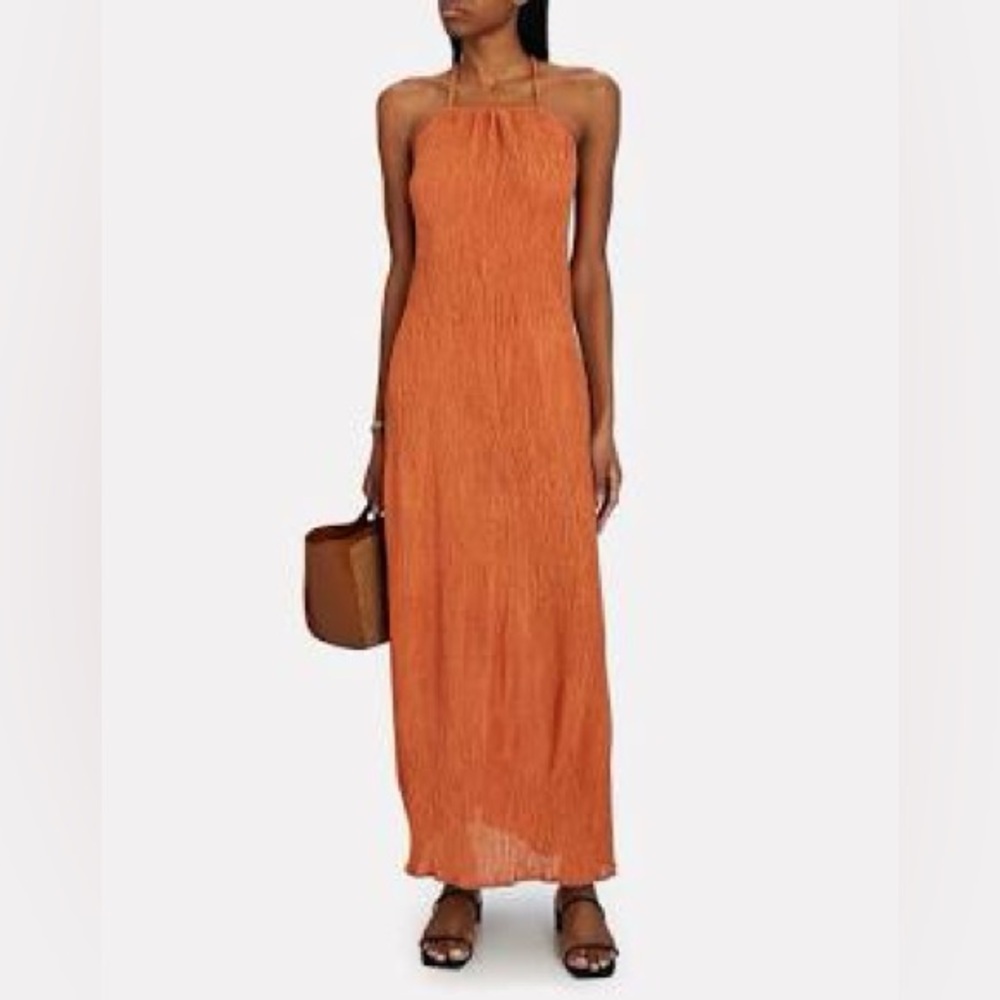 Savannah Morrow Cher crinkled bamboo and silk-blend maxi dress NWT X Small